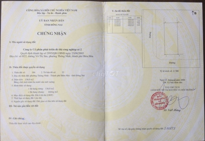 Chính chủ bán lô đất biệt thự 2 mặt tiền đường N5 khu dân cư D2D võ thị sáu. Diện tích 136m2 ( 7.5x18m ). Hướng Nam đường thông thoáng. Phát lý sổ riêng thổ cư 100%. Thích hợp để an cư. Kinh doanhGiá 11ty5 thương lượng. 
