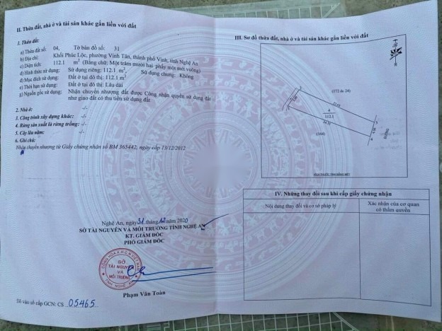 CHÍNH CHỦ BÁN ĐẤT  ĐƯỜNG ĐẶNG NGUYÊN CẨN,PHƯỜNG VINH TÂN,TP VINH,NGHỆ AN - 911,4 Triệu  - 98 m²