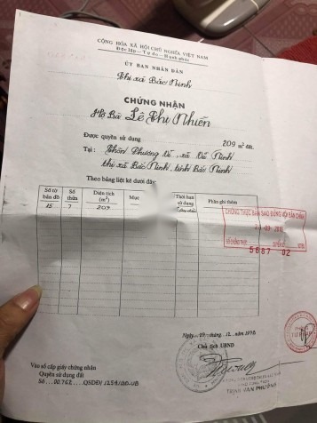 CHÍNH CHỦ BÁN ĐẤT TẶNG NHÀ TẠI ĐÌA NÚI 2,PHƯƠNG VỸ - VŨ NINH -  TP BẮC NINH - 27,5 Triệu /m² - 209 m²