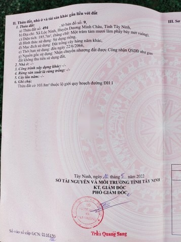 Chính chủ kẹt tiền cần bán lô đất mặt tiền đường nhựa lớn DH1 - 410 Triệu  - 186 m²