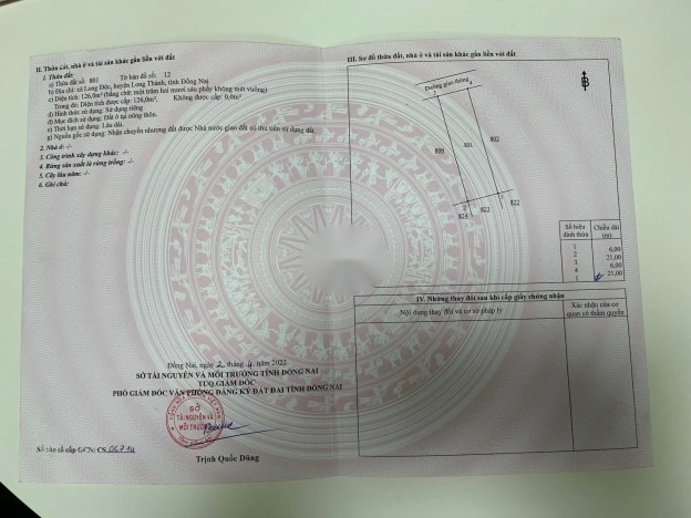 ĐẤT CHÍNH CHỦ VIEW HỒ SINH THÁI CỰC ĐẸP LẠI LONG ĐỨC - LONG THÀNH - ĐỒNG NAI - 1,6 Tỷ  - 100 m²