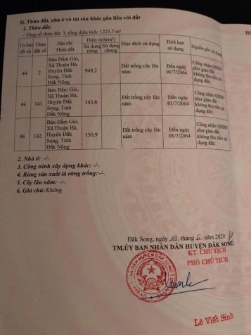 BÁN ĐẤT MT TTHC XÃ THUẬN HÀ, ĐĂK SONG, ĐĂK NÔNG - 2,4 Tỷ  - 1227 m²