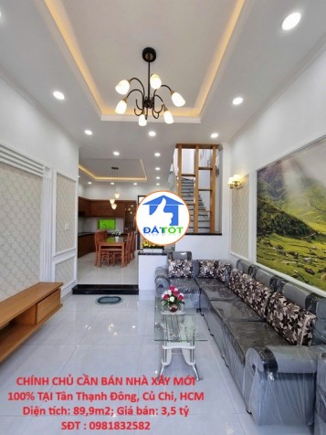 NHÀ ĐẸP – GIÁ TỐT  – CHÍNH CHỦ CẦN BÁN NHÀ XÂY MỚI 100% TẠI Tân Thạnh Đông, Củ