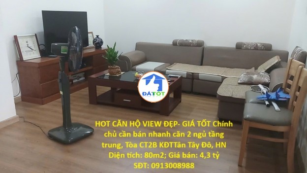 HOT CĂN HỘ VIEW ĐẸP- GIÁ TỐT Chính chủ cần bán nhanh căn 2 ngủ tầng trung, Tòa