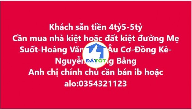 KHÁCH SẴN TÀI CHÍNH 4–5 TỶ CẦN MUA GẤP