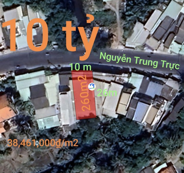 Bán đất thổ cư mặt tiền Nguyễn Trung Trực giá 10 tỷ