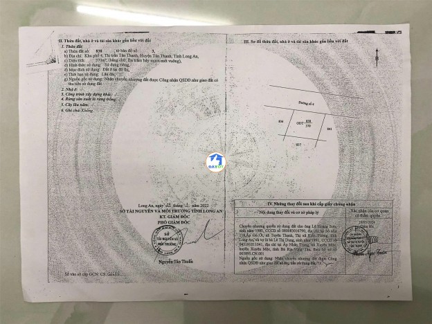ĐẦU TƯ SINH LỜI- CHÍNH CHỦ BÁN GẤP 2 LÔ ĐẤT ĐẸP 1587m2-ODT- 11,5 Tỷ Tại Tân - 11500000 Tổng diện tích - 1587 m²