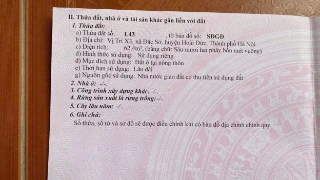 ĐẤT ĐẸP- GIÁ TỐT BÁN NHANH lô đất đấu giá Đắc Sở - lô góc huyện Hoài Đức, Hà Nội