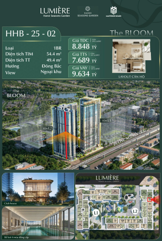 ???? MỞ BÁN CĂN  1PN VIEW NGOẠI KHU  TẦNG CAO THE BLOOM
