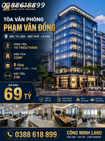 BÁN TÒA VĂN PHÒNG PHẠM VĂN ĐỒNG - BẮC TỪ LIÊM - MẶT PHỐ - DÒNG TIỀN 115