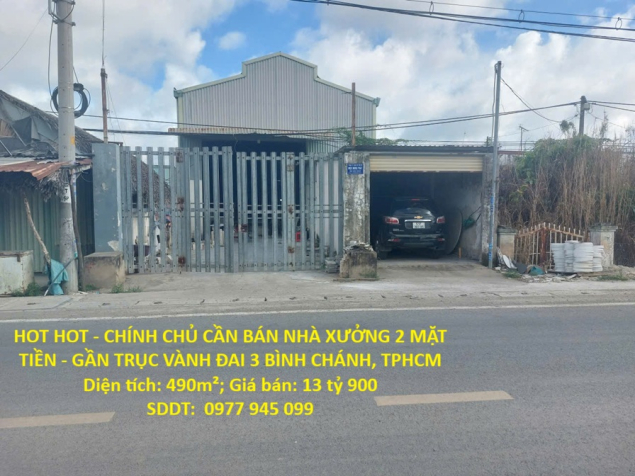 HOT HOT - CHÍNH CHỦ CẦN BÁN NHÀ XƯỞNG 2 MẶT TIỀN - GẦN TRỤC VÀNH ĐAI 3 BÌNH