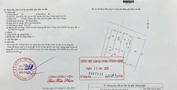 BÁN 44 M2 ĐẤT KIM HỒ – THUẬN AN, GIA LÂM – Ô TÔ ĐỖ CỬA – ĐƯỜNG THÔNG – GIÁ