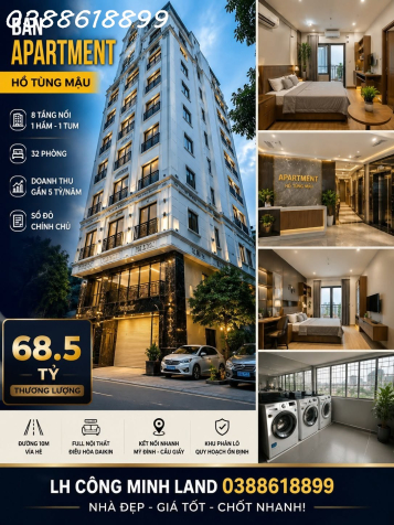 BÁN APARTMENT HỒ TÙNG MẬU - 135M² - 32 PHÒNG - DOANH THU GẦN 5 TỶ/NĂM - ĐƯỜNG