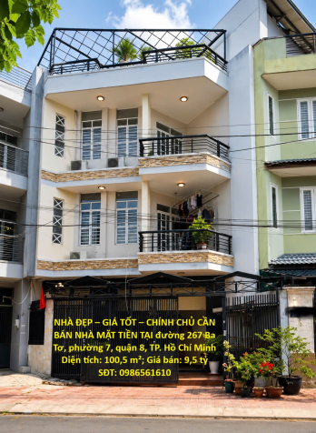 NHÀ ĐẸP – GIÁ TỐT – CHÍNH CHỦ CẦN BÁN NHÀ MẶT TIỀN TẠI đường 267 Ba Tơ, phường