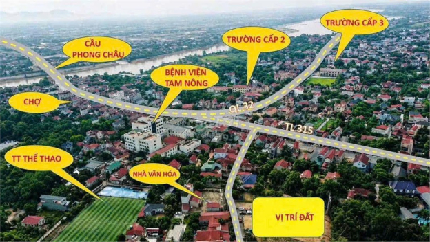 ĐẤT CHÍNH CHỦ - THỔ CƯ 100% Khu 24 Vạn Xuân, QL32, Xã Cổ Tiết, Huyện Tam Nông,