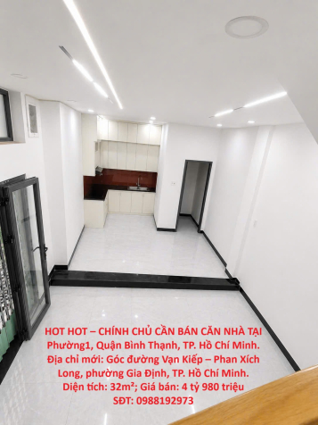 HOT HOT – CHÍNH CHỦ CẦN BÁN CĂN NHÀ TẠI Phường1, Quận Bình Thạnh, TP. Hồ Chí