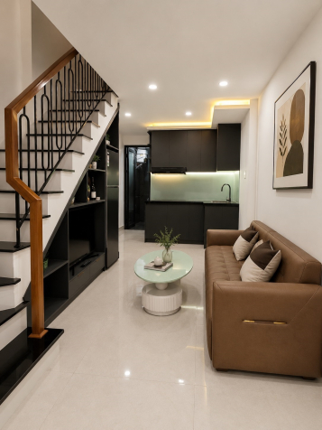 ♣ Hơn 3 tỷ, Kiệt thẳng Trần Cao Vân, lô góc, 2 tầng, sân xe, ban công, gần Biển